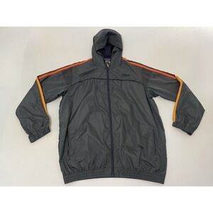 Lonsdale London Fullzip Hooded‎ Windbreaker Jacket Mens Size XXL Gray Orange